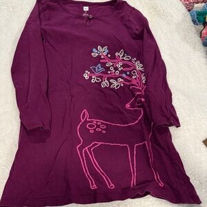 Tea Collection Magenta Deer Print Dress